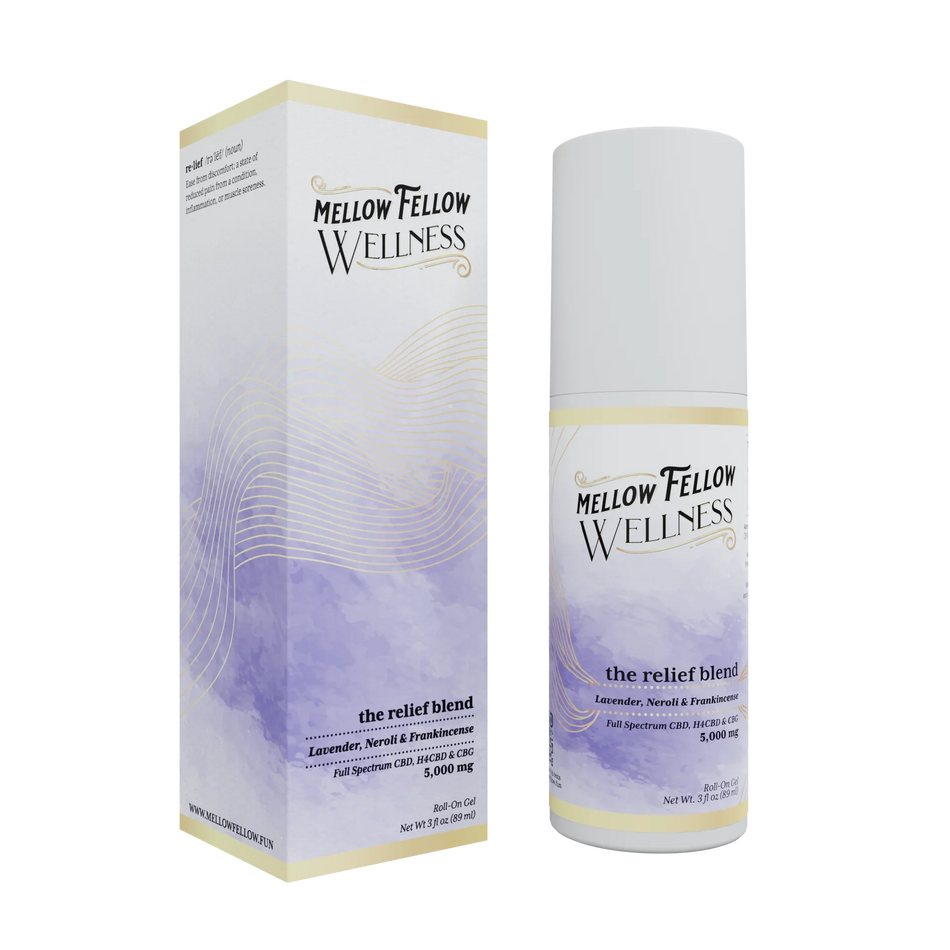 Wellness Roll On Gel - Relief Blend - Lavender, Neroli + Frankincense - 5000mg Best Sales Price - Topicals