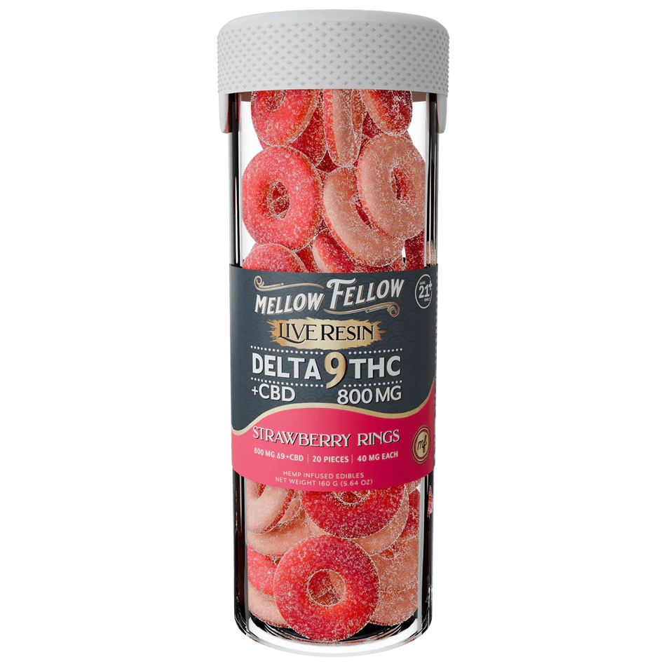 Mellow Fellow Delta 9 Live Resin Strawberry Rings Gummies