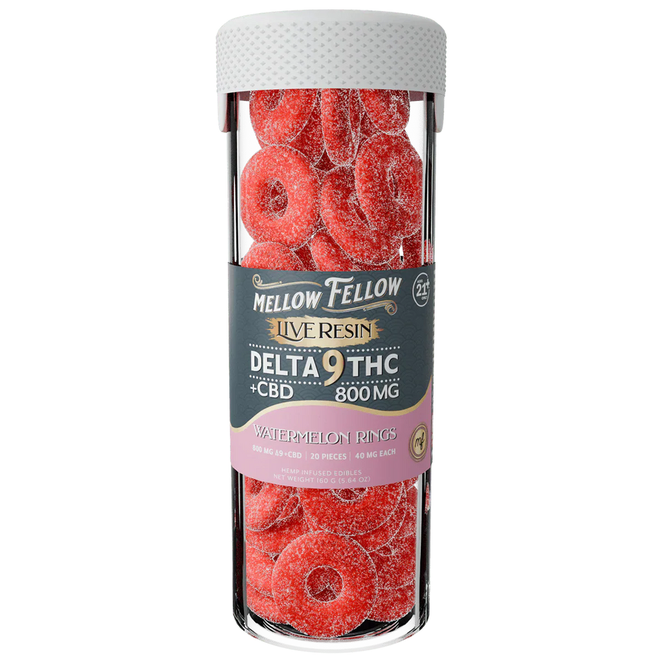 Mellow Fellow Delta 9 Live Resin Watermelon Rings Gummies