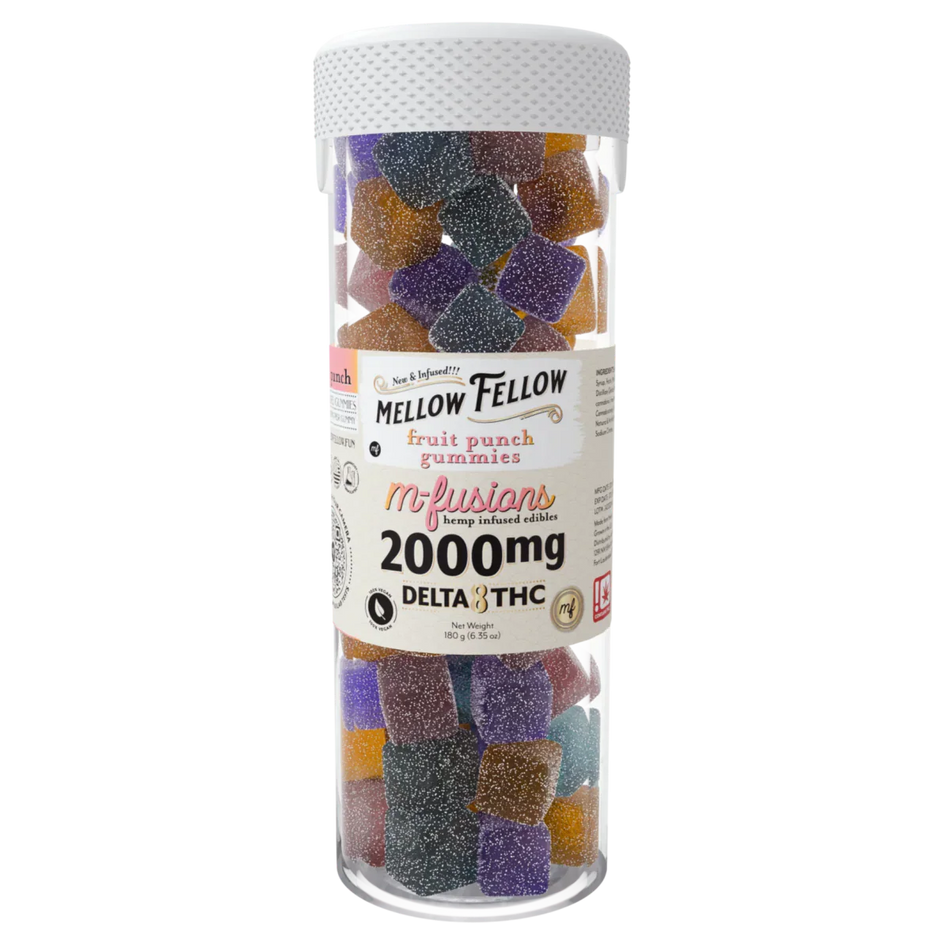 M-Fusions Delta 8 THC Fruit Punch Gummies 40 Ct. - 50mg Delta 8 per gummy Mellow Fellow
