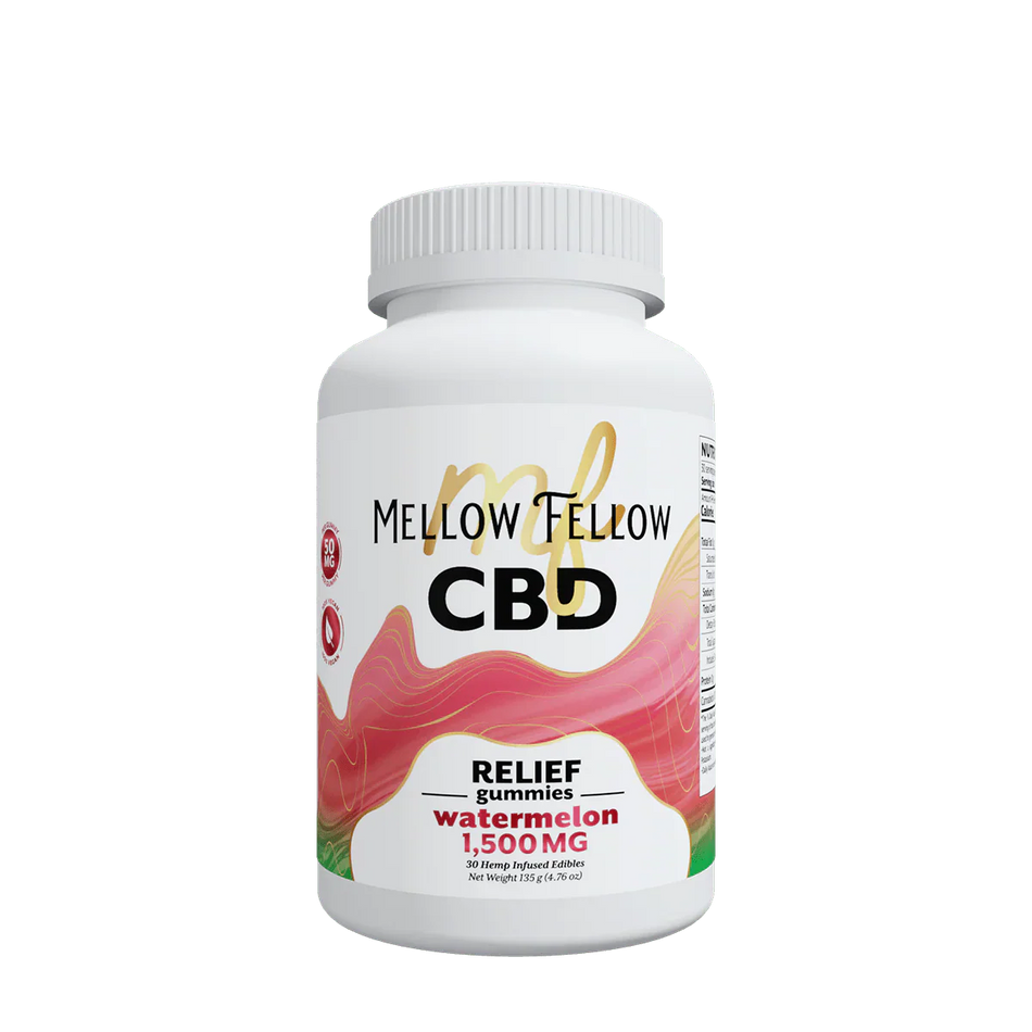 Mellow Fellow Relief CBD Gummies - 1500mg - Watermelon