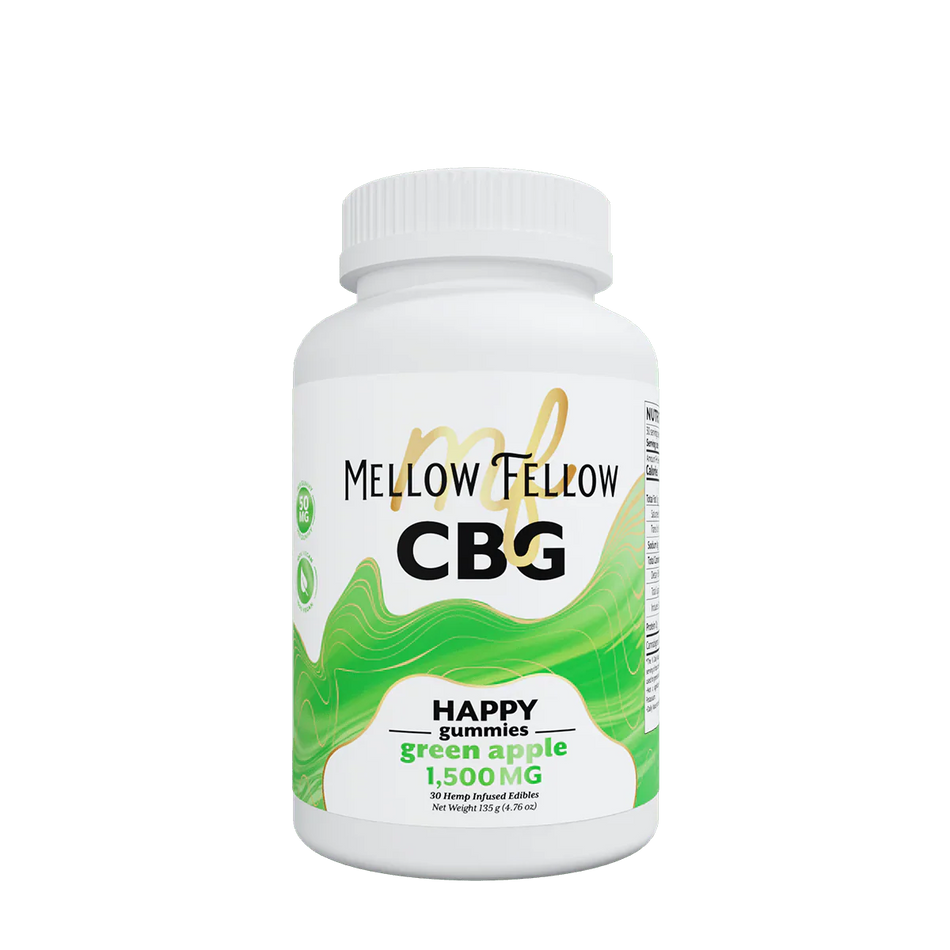 Mellow Fellow Happy CBG Gummies - 1500mg - Green Apple