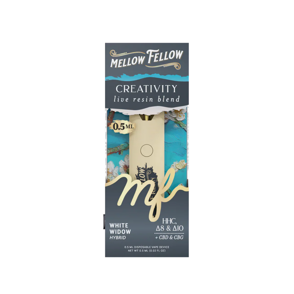 Mellow Fellow Creativity Blend 0.5ml Live Resin Disposable Vape - White Widow (Hybrid)