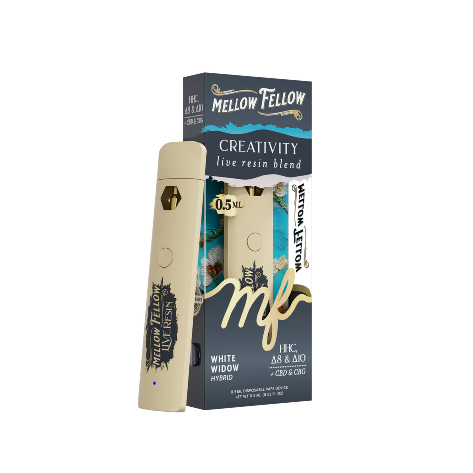 Mellow Fellow Creativity Blend 0.5ml Live Resin Disposable Vape - White Widow (Hybrid)