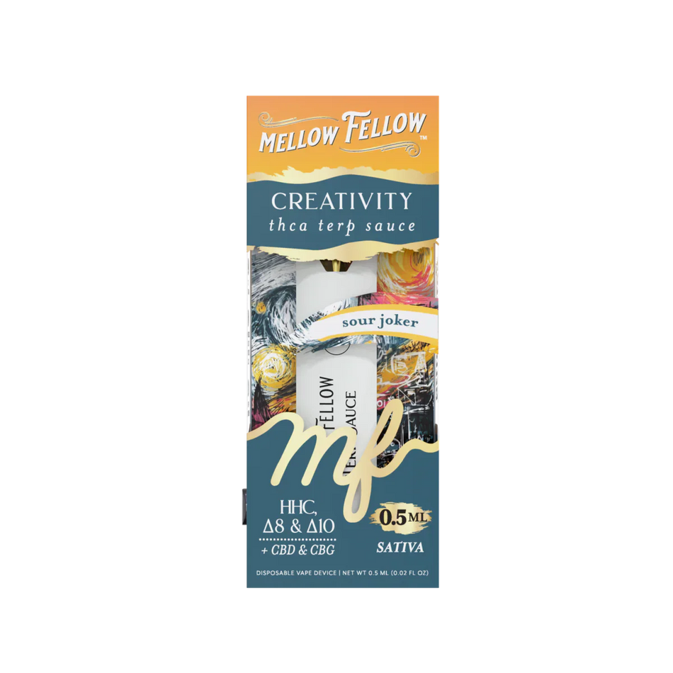Mellow Fellow Creativity Blend 0.5ml Terp Sauce Disposable Vape - Sour Joker (Sativa)