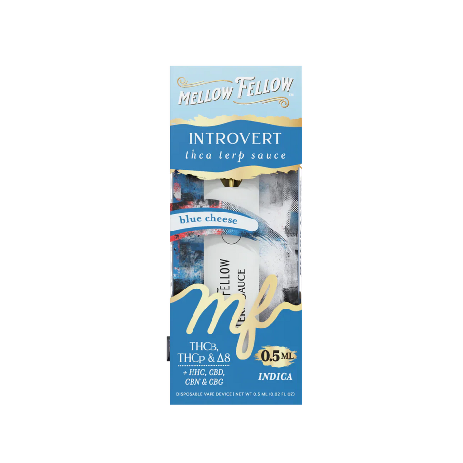 Mellow Fellow Introvert Blend 0.5ml Terp Sauce Disposable Vape - Blue Cheese (Indica)