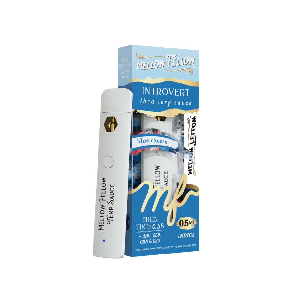 Mellow Fellow Introvert Blend 0.5ml Terp Sauce Disposable Vape - Blue Cheese (Indica)