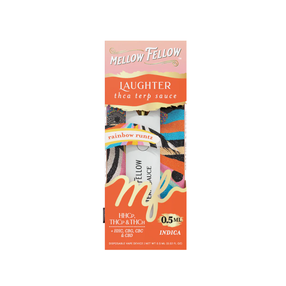 Mellow Fellow Laughter Blend 0.5ml Terp Sauce Disposable Vape - Rainbow Runtz (Indica)