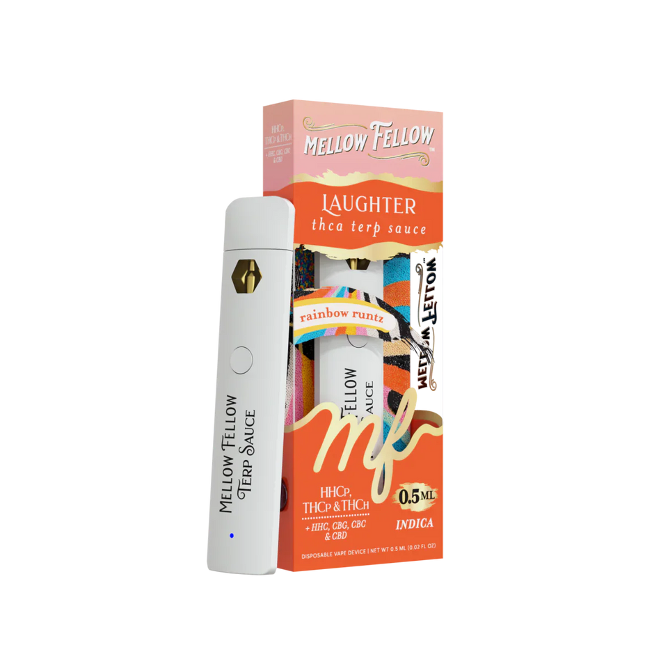 Mellow Fellow Laughter Blend 0.5ml Terp Sauce Disposable Vape - Rainbow Runtz (Indica)