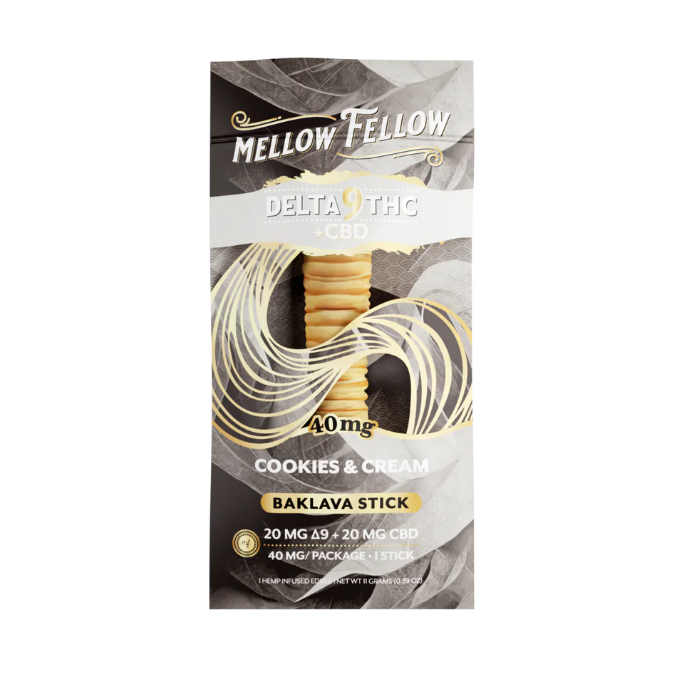 Mellow Fellow Delta 9 THC + CBD Baklava Sticks - Cookies & Cream 40mg
