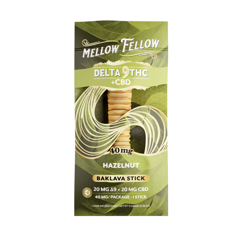 Mellow Fellow Delta 9 THC + CBD Baklava Sticks - Hazelnut 40mg