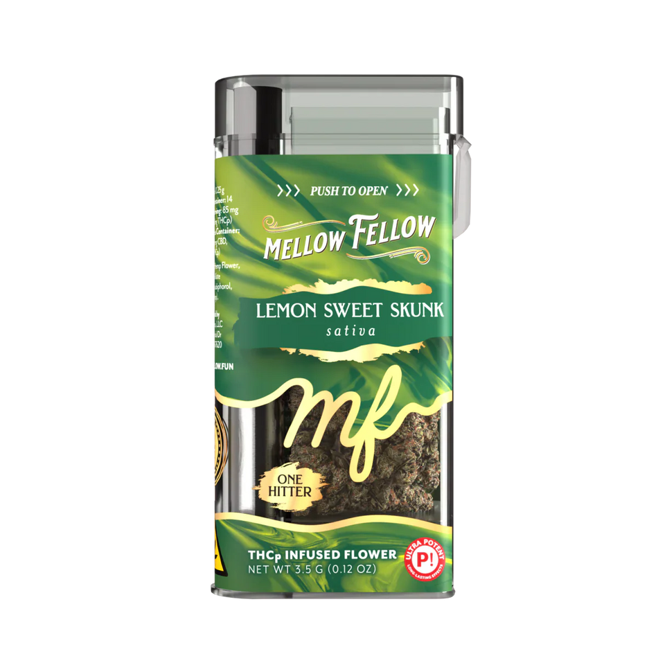 THCp 3.5g Infused Flower + One Hitter - Lemon Sweet Skunk (Sativa)