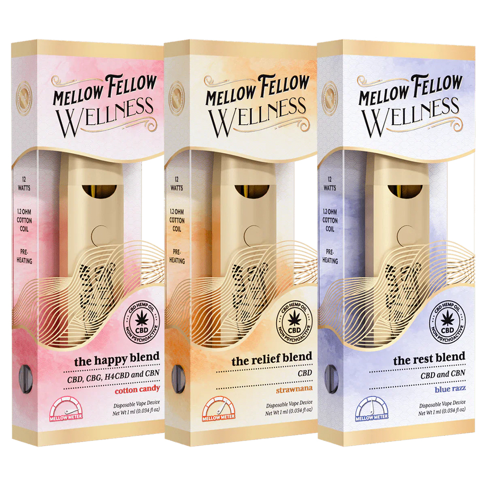 Mellow Fellow 1ml CBD Blend Disposable Vape Bundle (3 Pack)