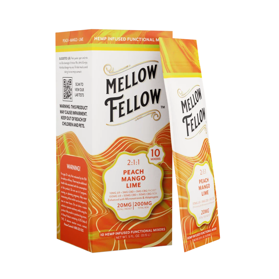 Delta 9 + CBD & CBG Mixers 10pc - Peach Mango Lime