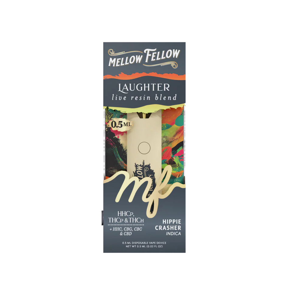 Mellow Fellow Laughter Blend 0.5ml Live Resin Disposable Vape - Hippie Crasher (Indica)