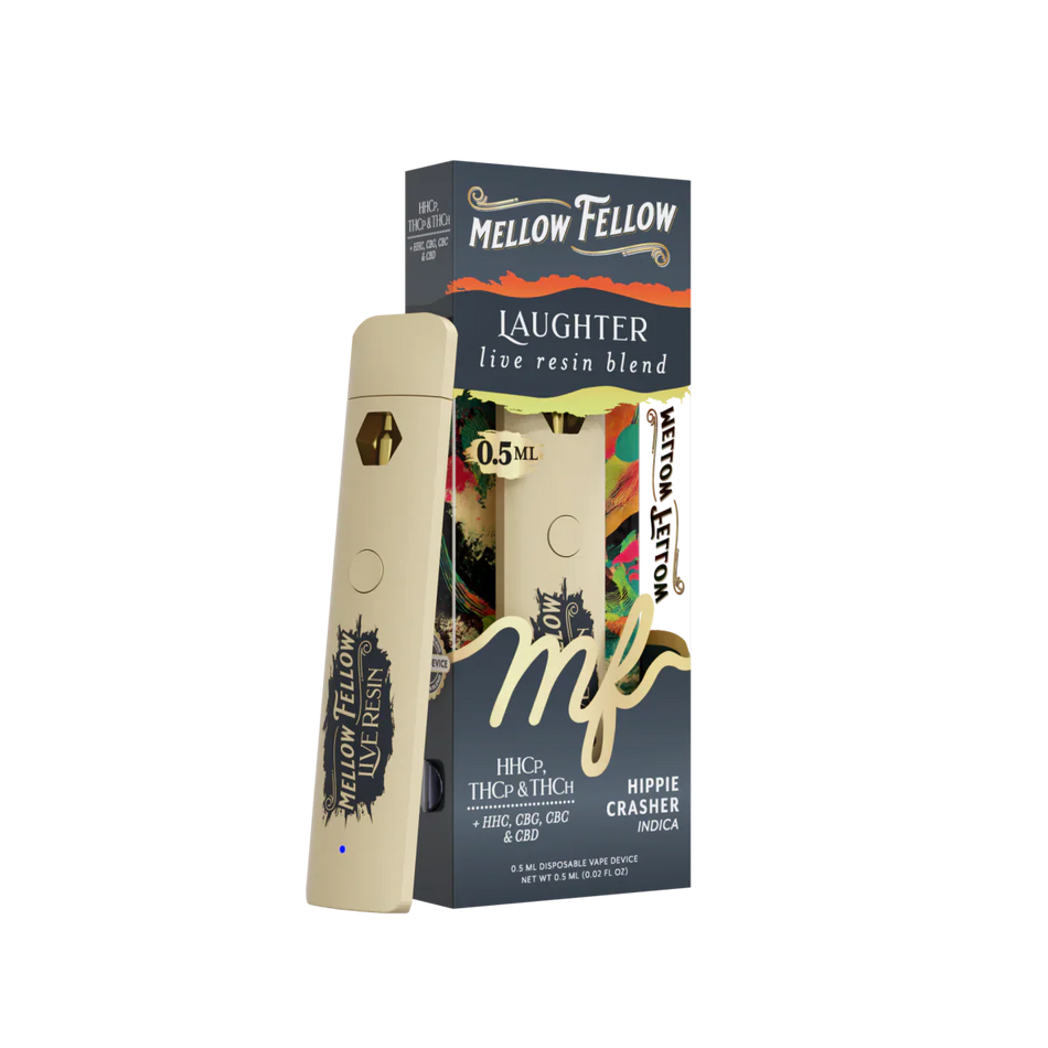 Mellow Fellow Laughter Blend 0.5ml Live Resin Disposable Vape - Hippie Crasher (Indica)