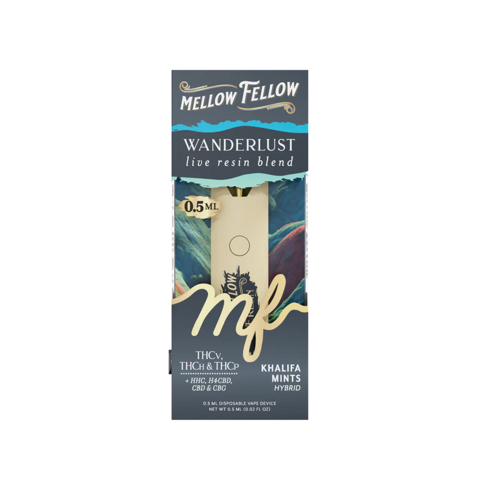 Mellow Fellow Wanderlust Blend 0.5ml Live Resin Disposable Vape - Khalifa Mints (Hybrid)