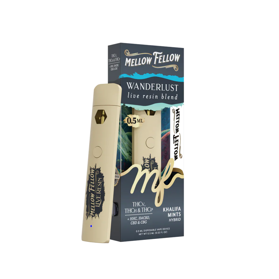 Mellow Fellow Wanderlust Blend 0.5ml Live Resin Disposable Vape - Khalifa Mints (Hybrid)