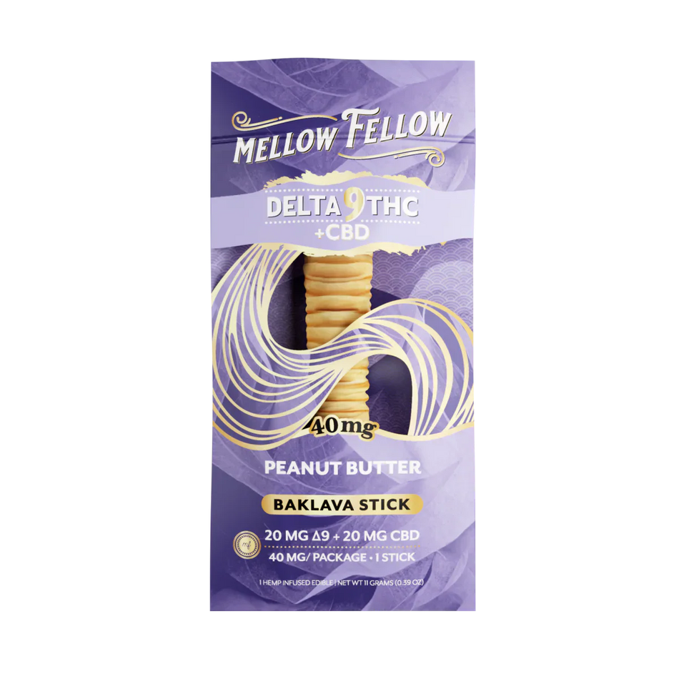 Mellow Fellow Delta 9 THC + CBD Baklava Sticks - Peanut Butter 40mg