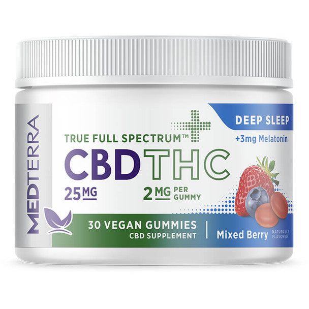 Medterra - Delta 9 Edible - True Full Spectrum Delta-9 THC Mixed Berry Gummies - 25mg Best Sales Price - Edibles