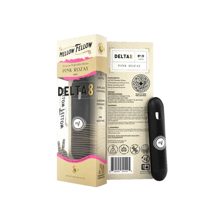 Mellow Fellow Pink Rozay Delta 8 THC Premium 2ml Disposable Vape Indica Best Sales Price - Vape Pens