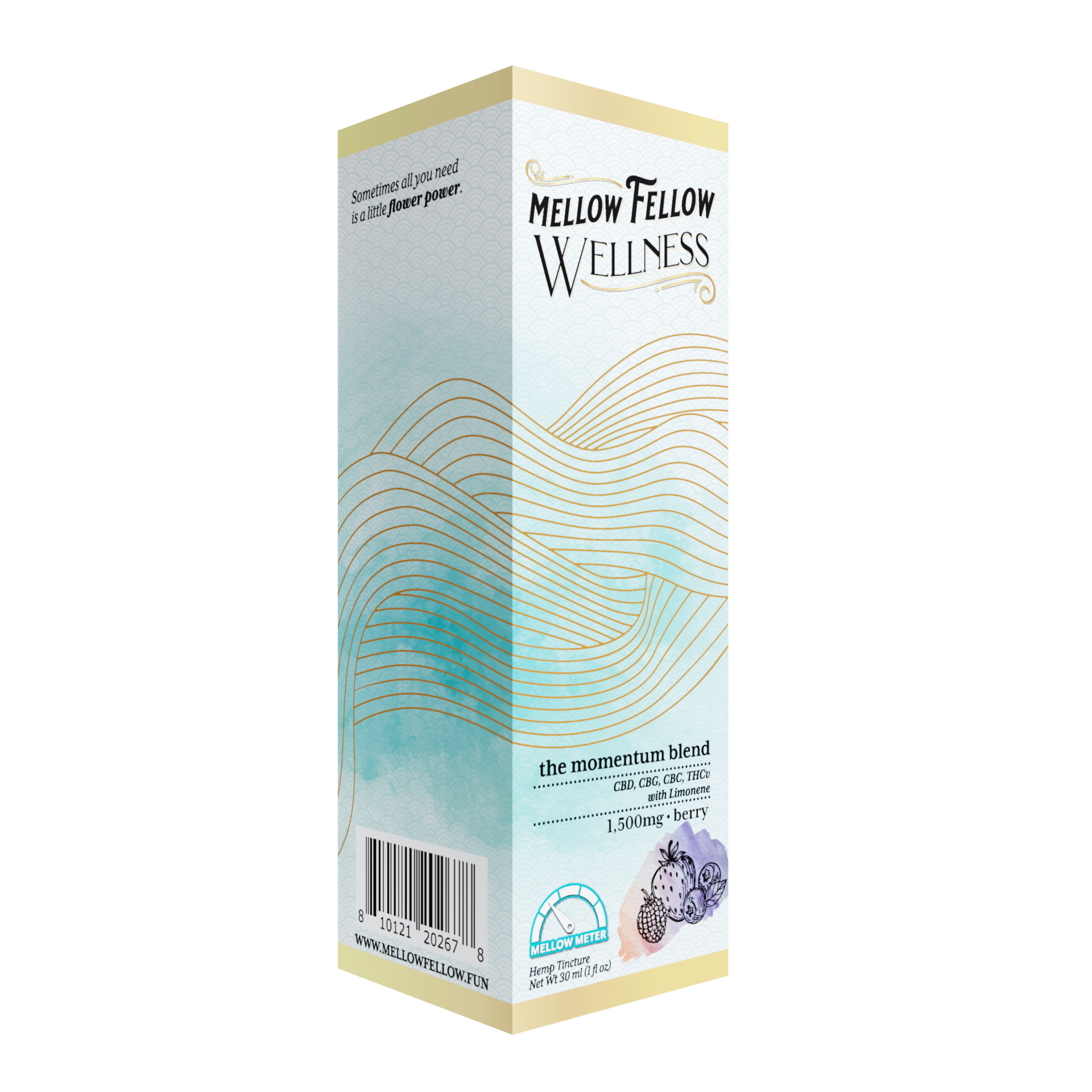 Mellow Fellow Wellness Tincture - Momentum Blend - Berry - 1500mg Best Sales Price - Edibles