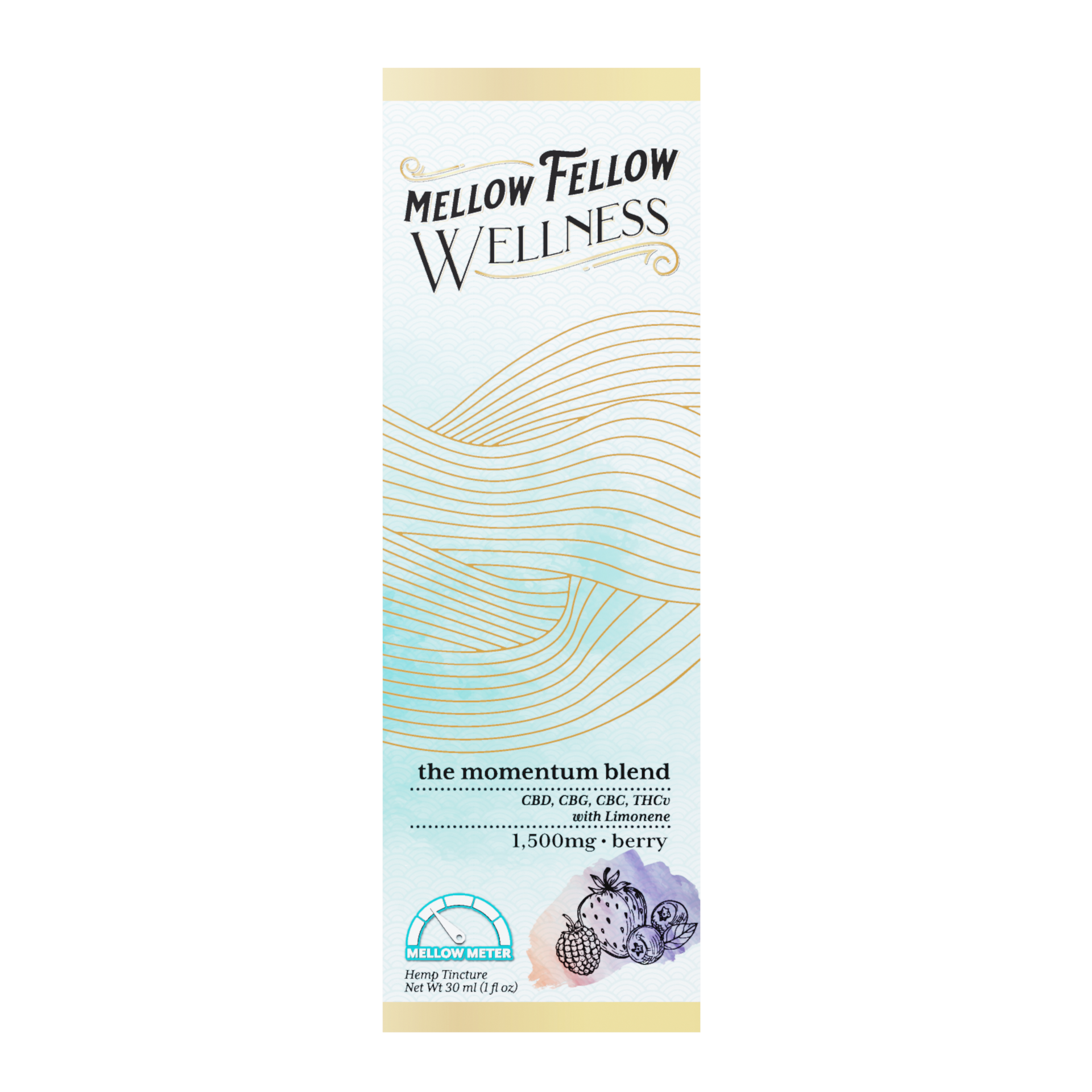 Mellow Fellow Wellness Tincture - Momentum Blend - Berry - 1500mg Best Sales Price - Edibles