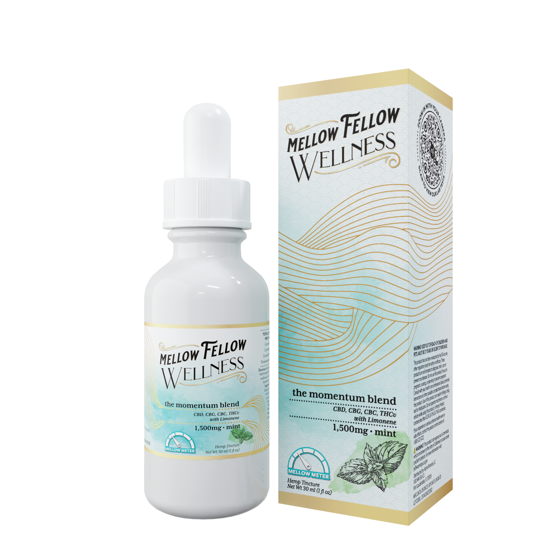 Mellow Fellow Momentum Blend CBD Tincture - 1500mg - Mint Best Sales Price - Edibles