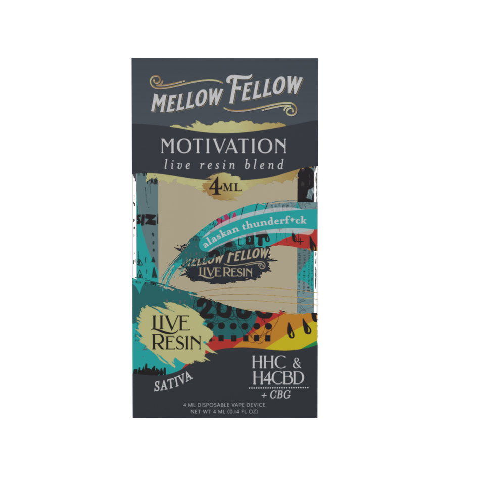 Mellow Fellow Motivation Blend 4ml Live Resin Disposable Vape Alaskan Thunderf*ck Best Sales Price - Vape Pens