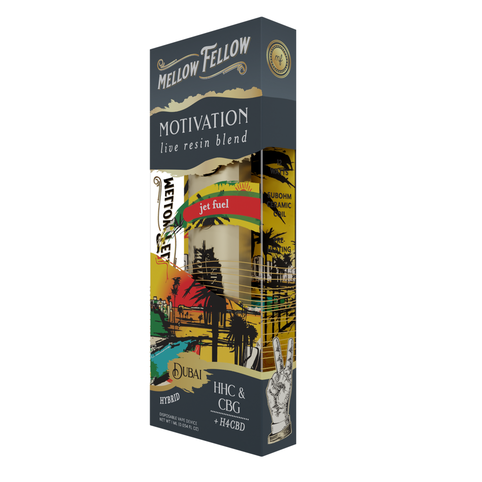 Mellow Fellow Motivation Dubai - Jet Fuel - Hybrid - 1ml Live Resin Disposable Vape Best Sales Price - Vape Pens