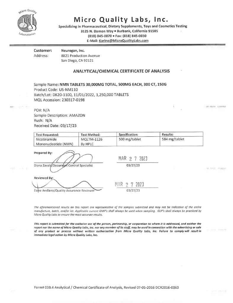 Neurogan Health NMN Tablets