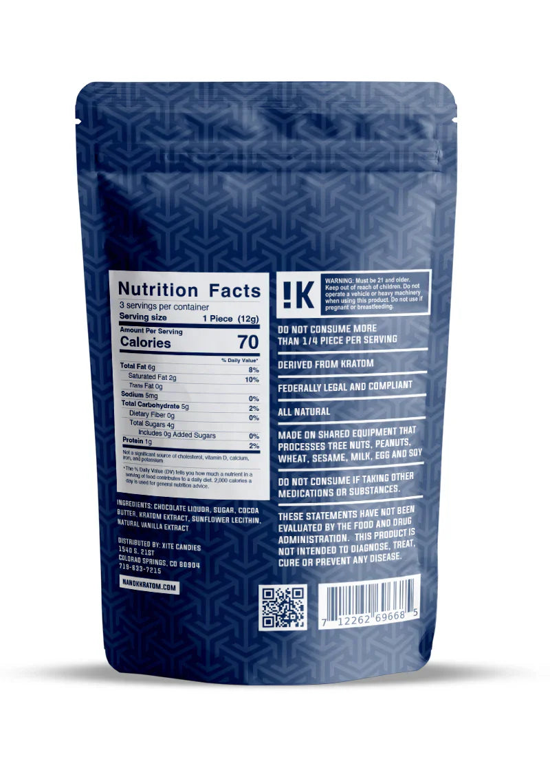 Nano K Kratom Extract Dark Chocolate Minis (3ct Bag)