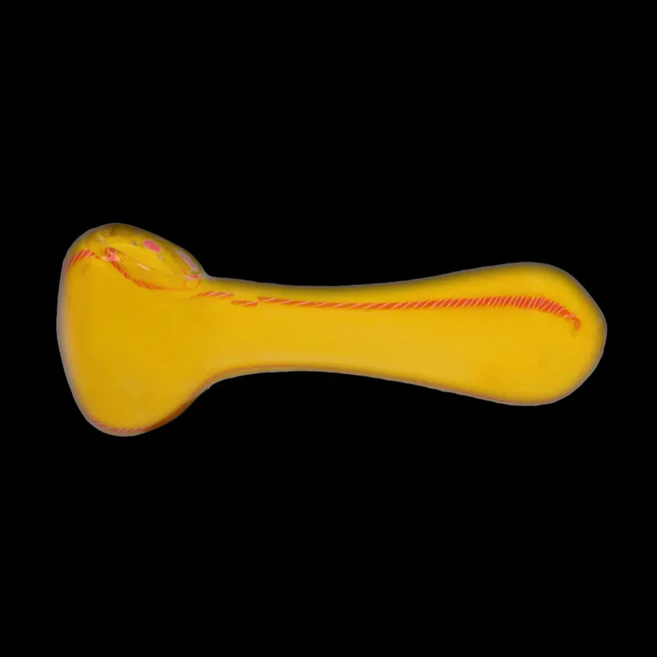 Smoke Cartel Frit Glass with Rasta Line Spoon Pipe - 4.5 in.