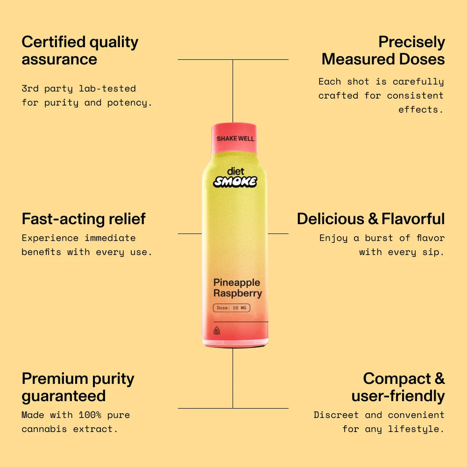 Diet Smoke Pineapple Raspberry THC Shot