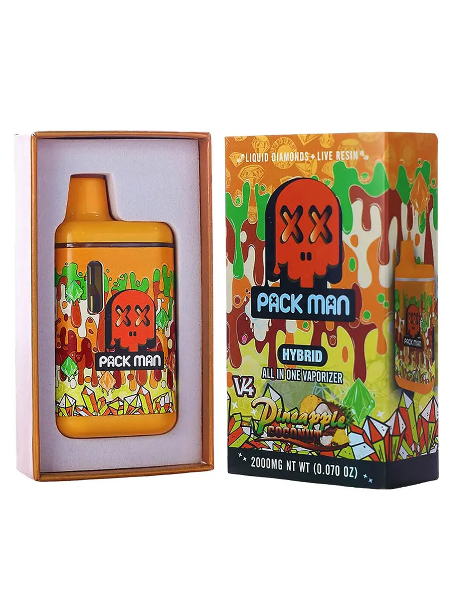 Pineapple Coconut Pack Man V4 Liquid Diamonds Live Resin Vaporizer 2000MG