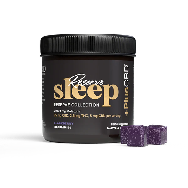 PlusCBD Reserve Sleep Melatonin CBD Gummies, Blackberry, Full Spectrum, 30ct, 75mg THC + 150mg CBN Best Sales Price - Gummies