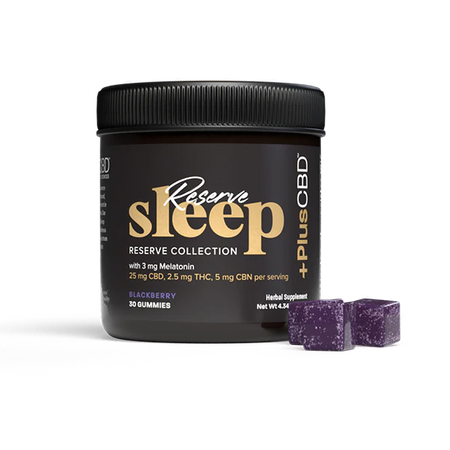 PlusCBD Reserve Sleep Melatonin CBD Gummies, Blackberry, Full Spectrum, 30ct, 75mg THC + 150mg CBN Best Sales Price - Gummies