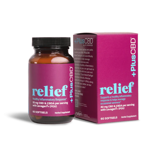 PlusCBD CBD Relief Softgel Capsules 30mg CBD/CBDA 60ct Best Sales Price - Edibles