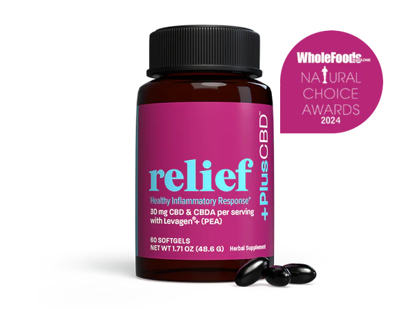 PlusCBD CBD Relief Softgel Capsules 30mg CBD/CBDA 60ct Best Sales Price - Edibles