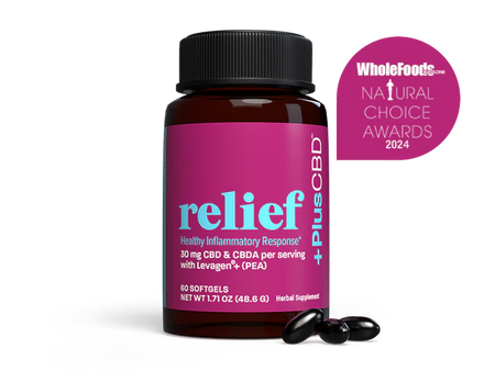 PlusCBD CBD Relief Softgel Capsules 30mg CBD/CBDA 60ct Best Sales Price - Edibles