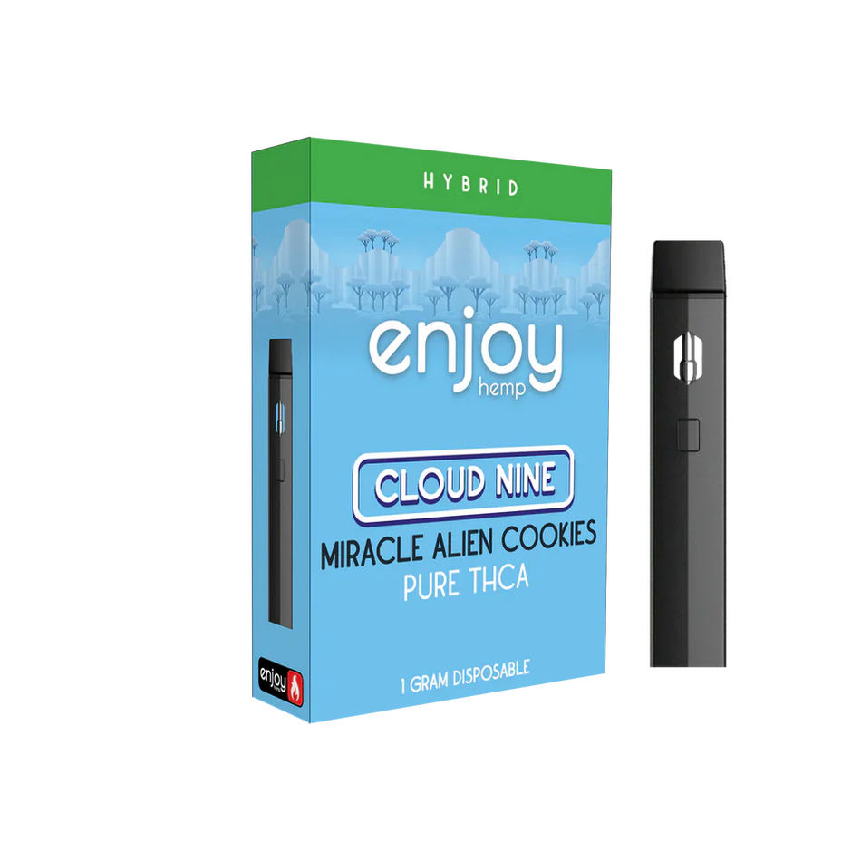 Enjoy Hemp Pure THCA 1ml Disposable for Cloud Nine - Miracle Alien Cookies - Hybrid Best Sales Price - Vape Pens