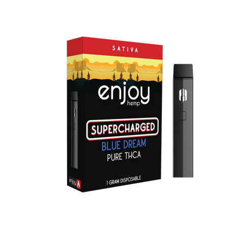 Enjoy Hemp Pure THCA 1ml Disposable for Supercharged - Blue Dream - Sativa Best Sales Price - Vape Pens