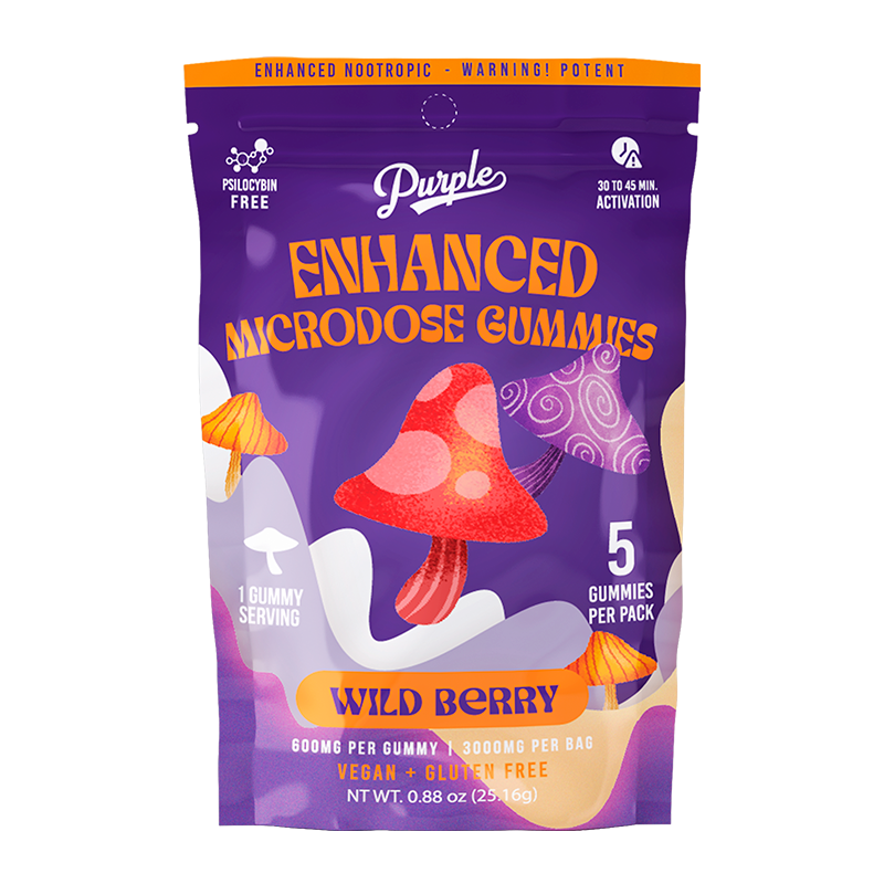 Purple Organics Mushroom Enhanced Microdose Gummies – 5CT