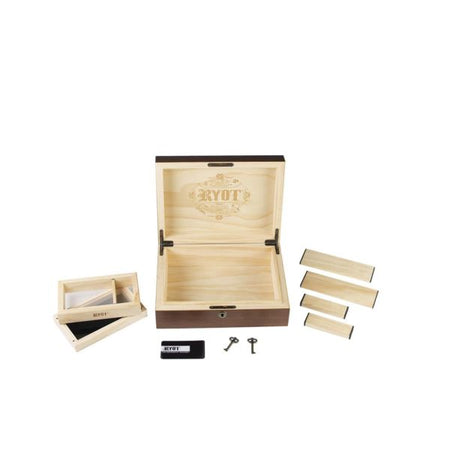 RYOT Humidor Walnut Combo Storage Box Bundle Best Sales Price - Rolling Papers & Supplies