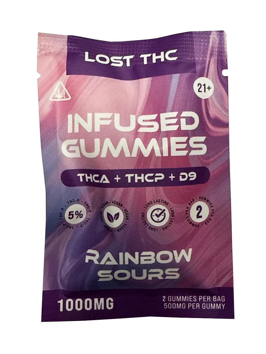 Rainbow Sours Lost THC THCA+THCP+D9 Infused Gummies 2ct