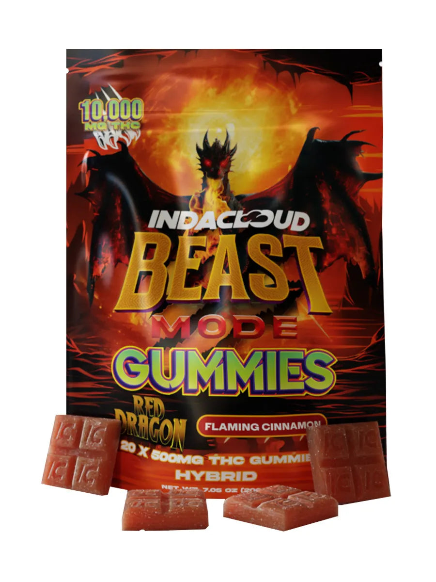Red Dragon Flaming Cinnamon IndaCloud Beast Mode Gummies 20ct 10000MG