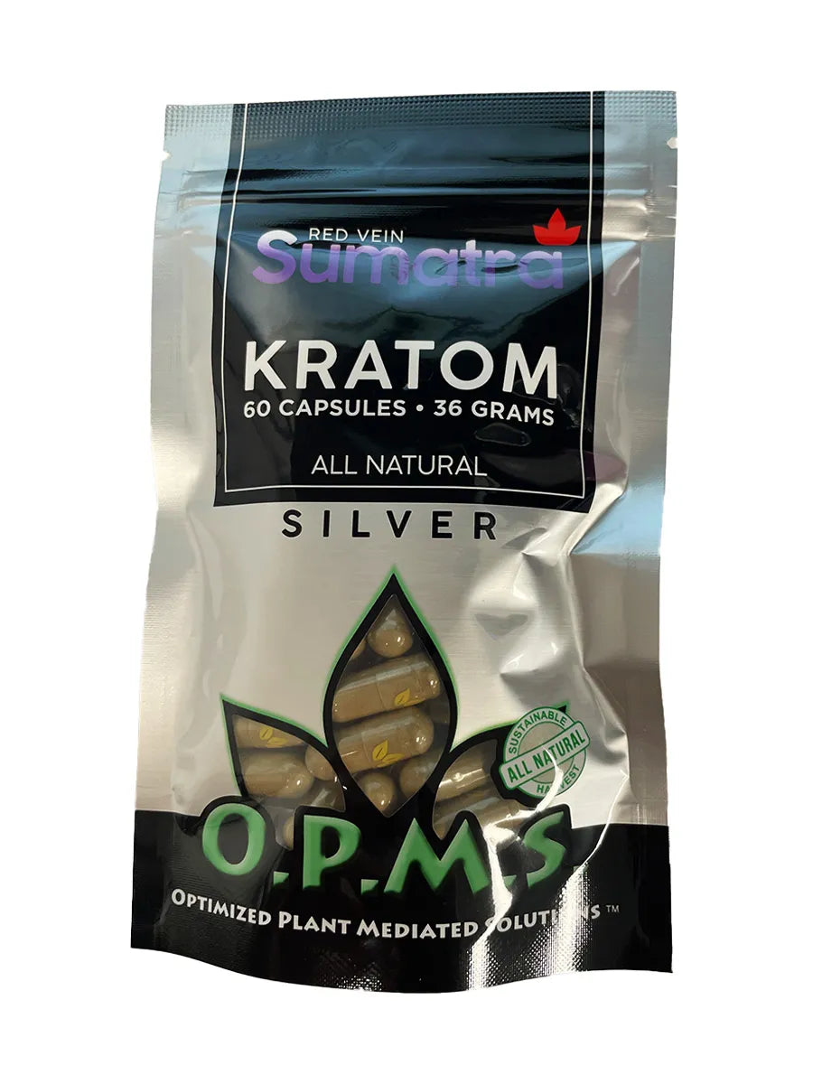 Red Vein Sumatra OPMS Silver Kratom Capsules 60ct