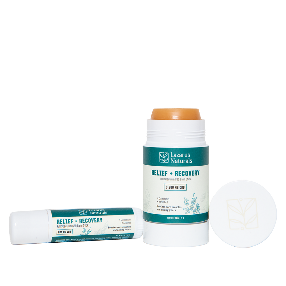 Lazarus Naturals CBD BALM STICK, RELIEF + RECOVERY