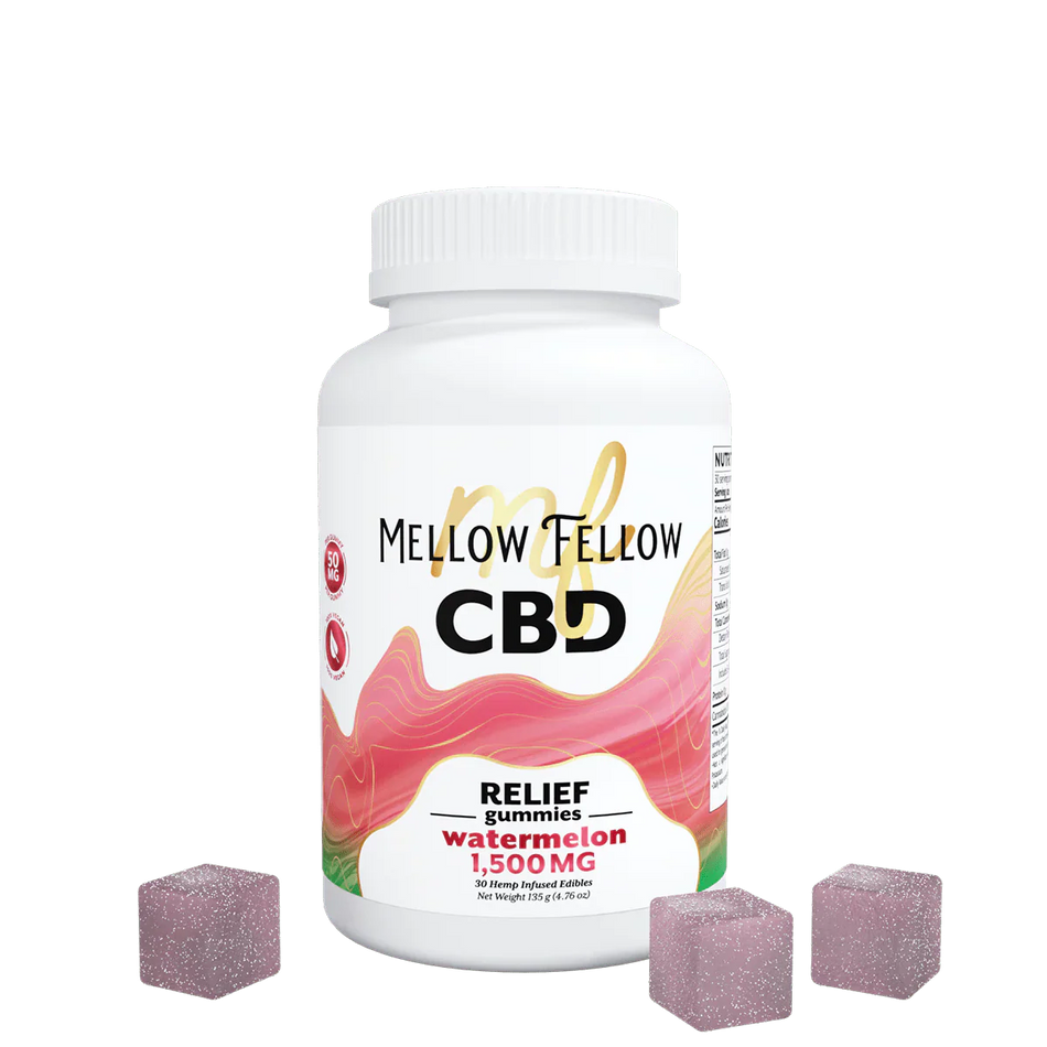 Mellow Fellow Relief CBD Gummies - 1500mg - Watermelon