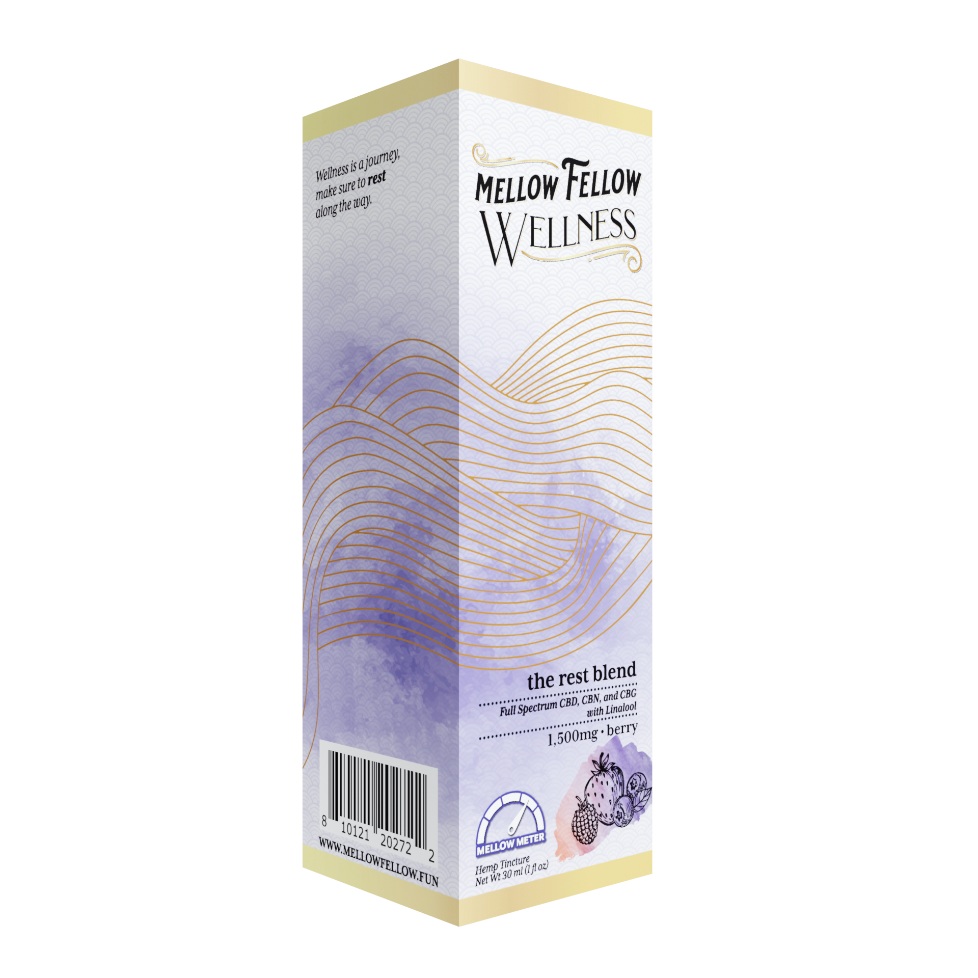 Mellow Fellow Wellness Tincture - Rest Blend - Berry - 1500mg Best Sales Price - Edibles